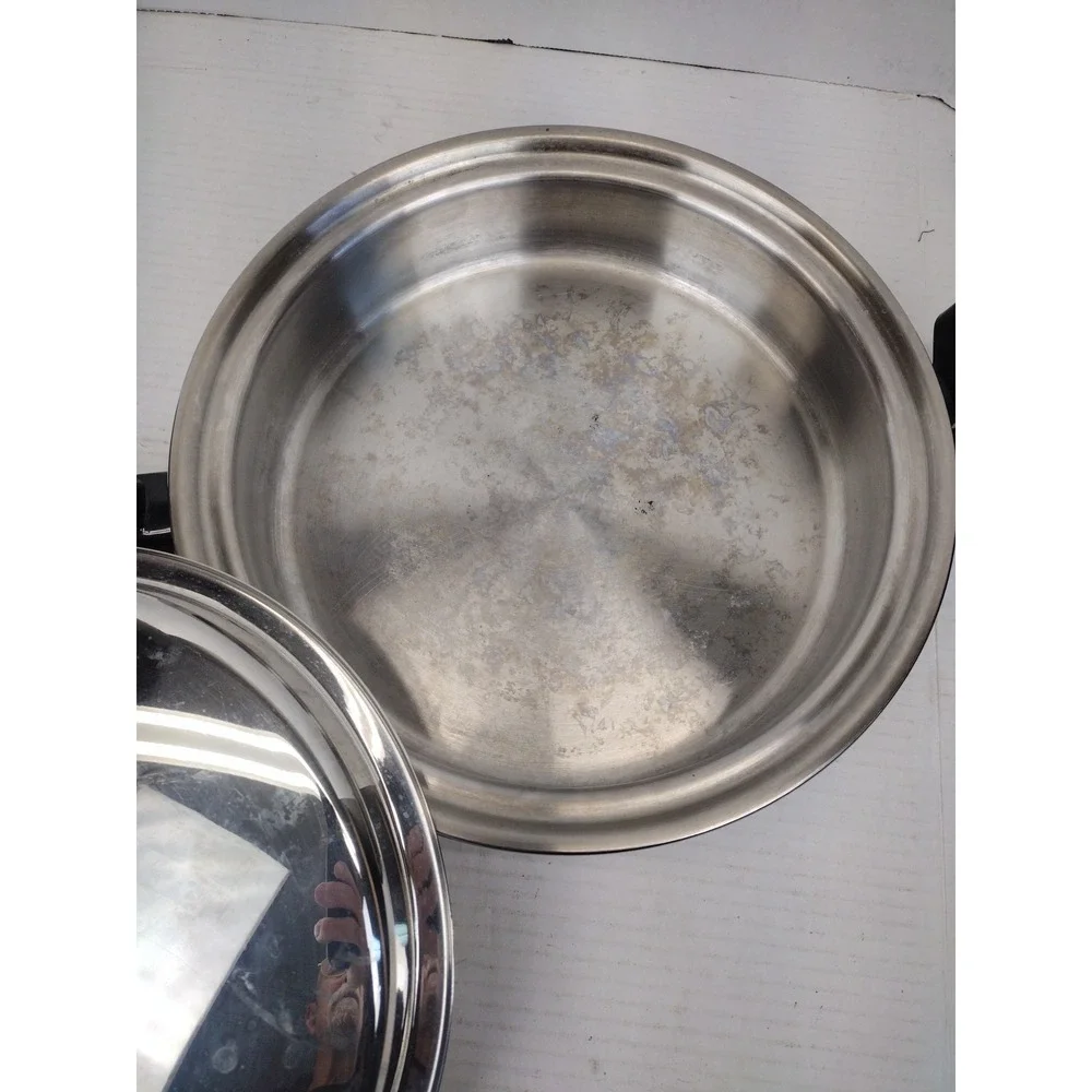 VTG 7 Ply Induct-A-Core 10 Inch Skillet Stainless Steel Waterless Cooking W/Lid
